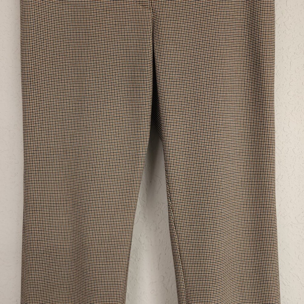 Aritzia Babaton 8 Brown Houndstooth Mid-Rise Slim Fit Ankle Slit Numero Pant - Picture 6 of 14